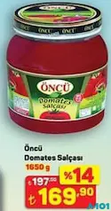 ÖNCÜ DOMATES SALÇASI 1650 G fiyat ve kampanya bilgisi